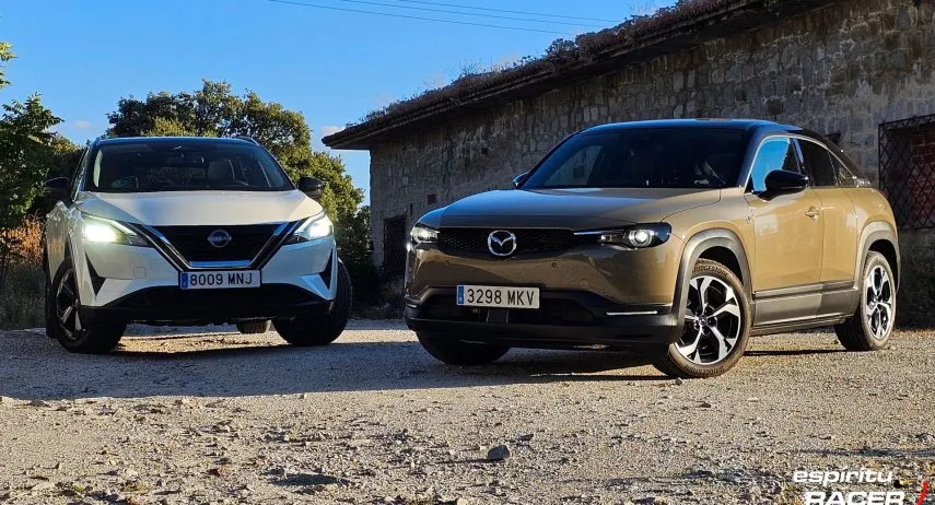 Mazda MX 30 híbrido vs Nissan Qashqai e Popwer 8