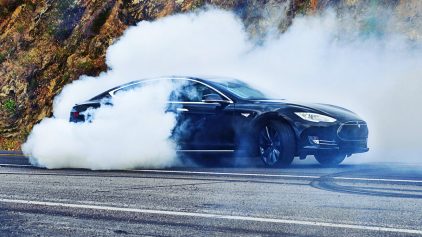 Tesla Model S burnout