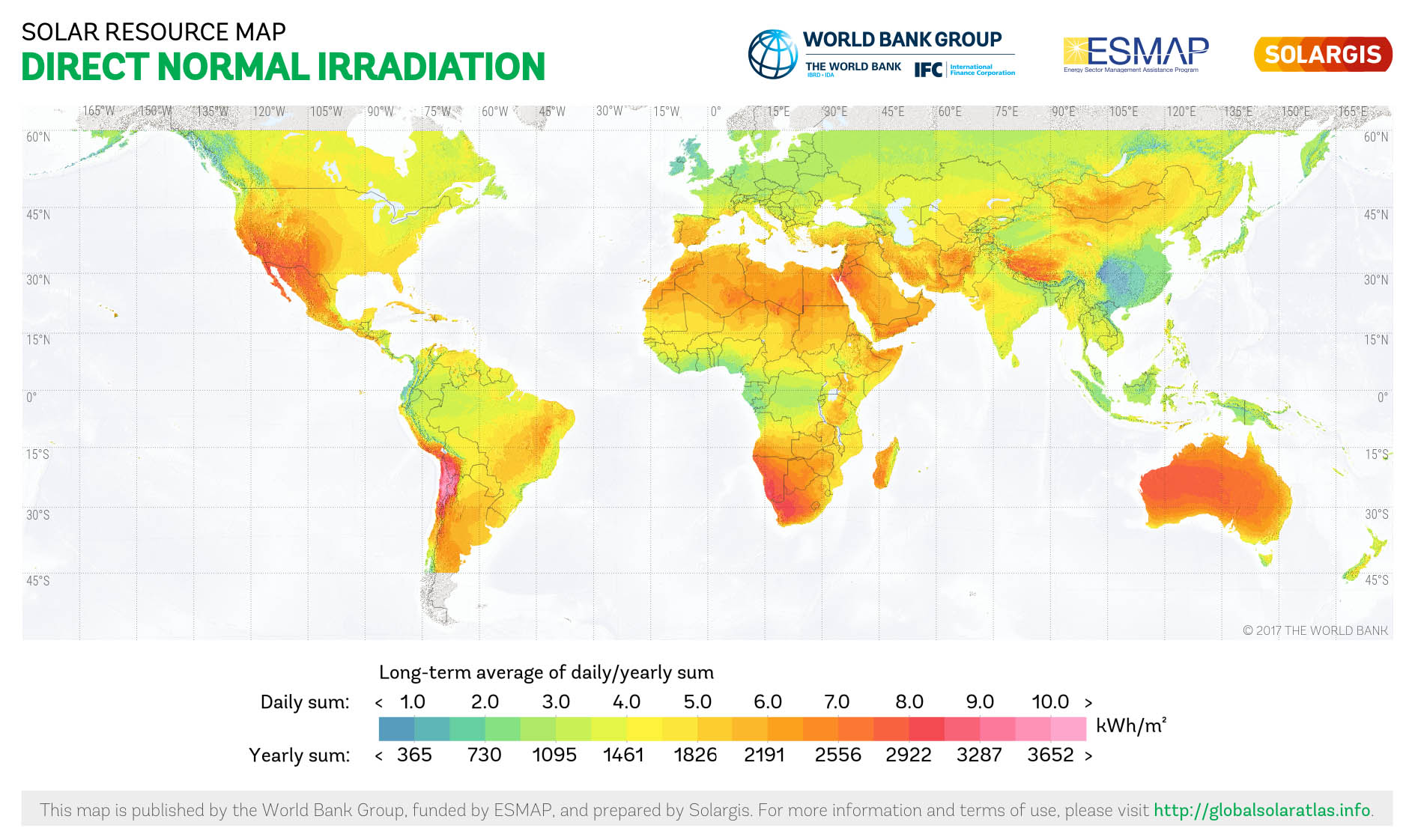 Global Map of Direct Normal Radiation 01
