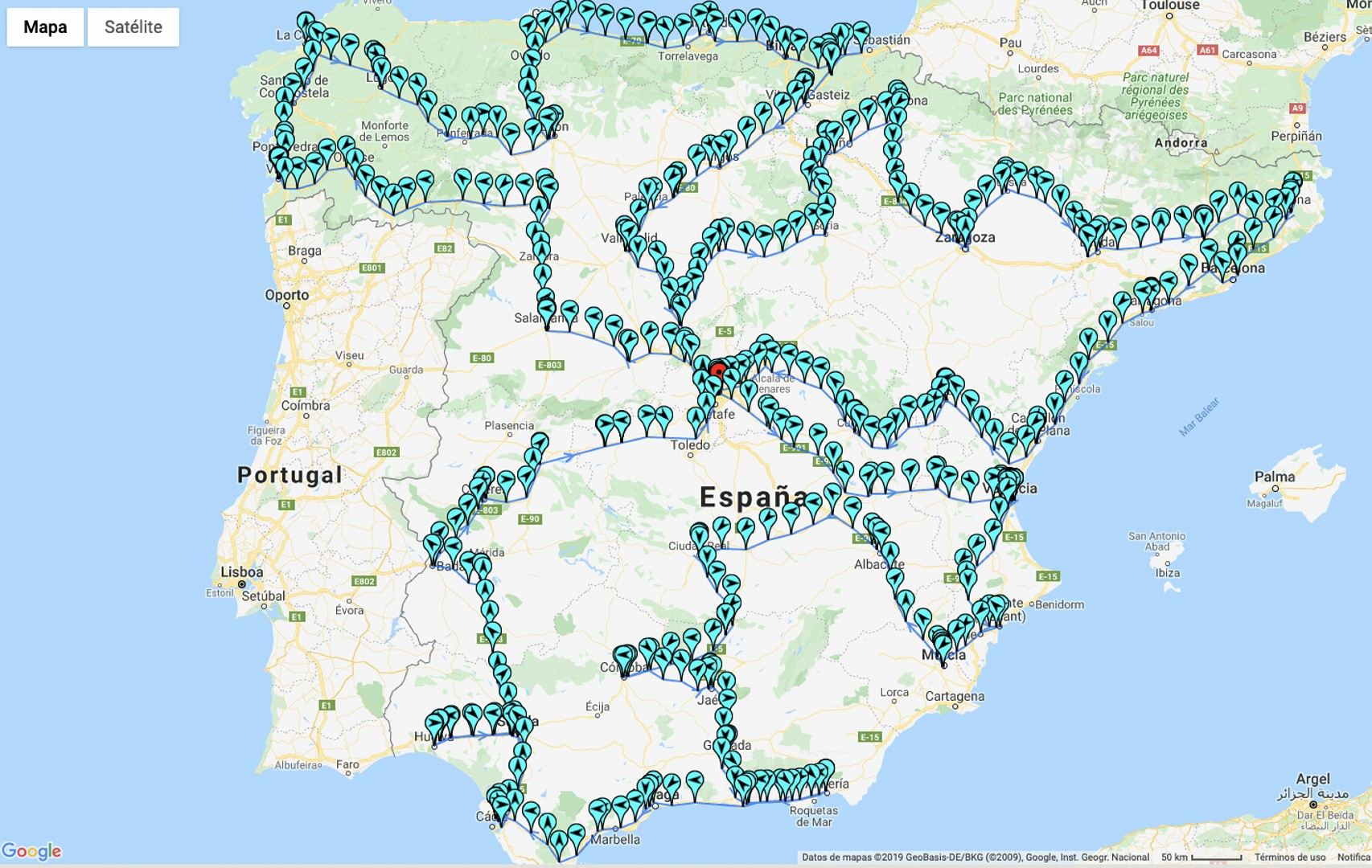 El e reto Movilidad Eléctrica Autopista by Endesa X Mapa