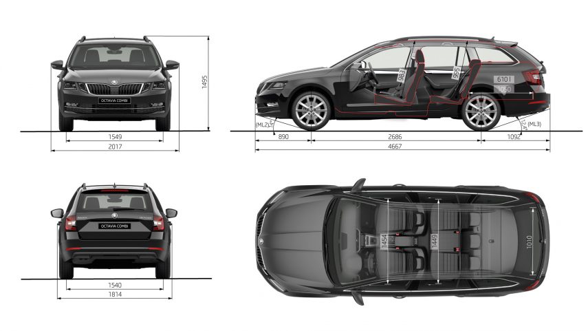 Skoda Octavia Combi 2019 dimensiones