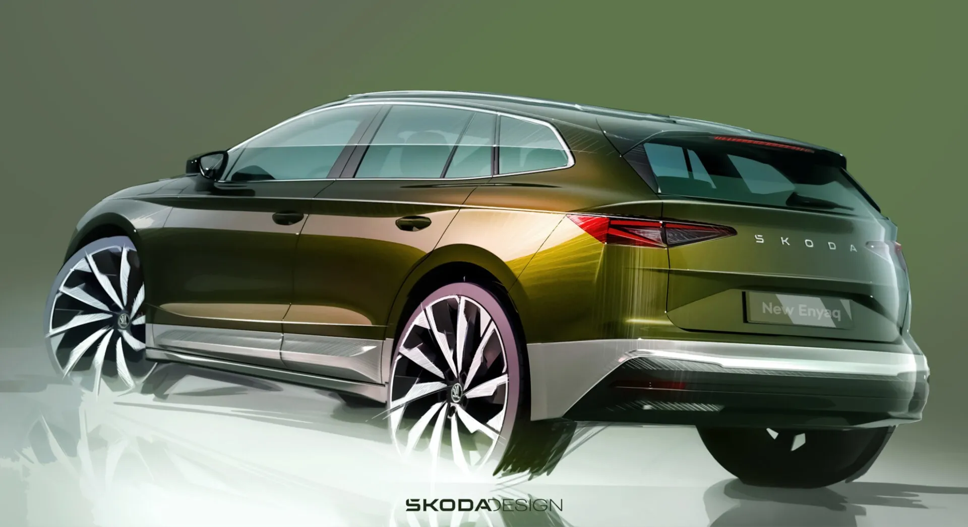 El Škoda Enyaq recibirá un restyling del que la marca nos ha mostrado unos bocetos