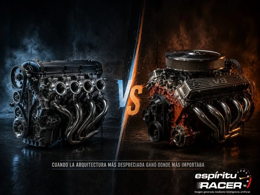 Motores cuatro cilindros vs V8