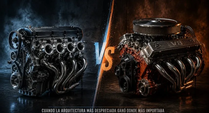 Motores cuatro cilindros vs V8