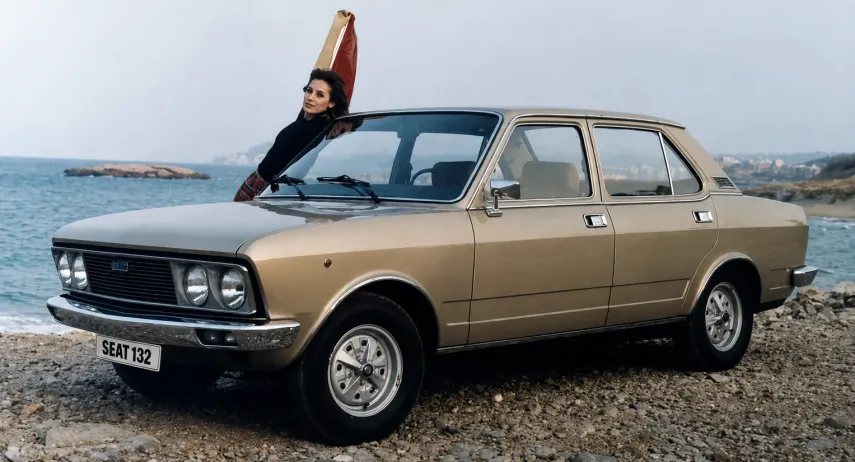 SEAT 132 clásico junto al mar